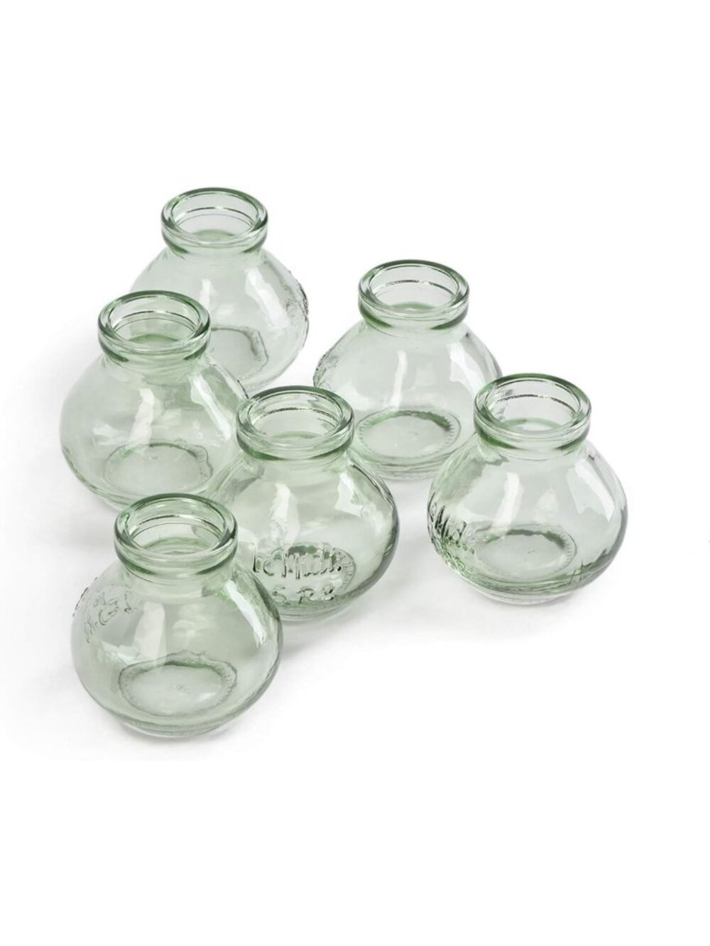 Mini Green Glass Bell Bud Vases - Vintage Style Centerpiece for Home Decor